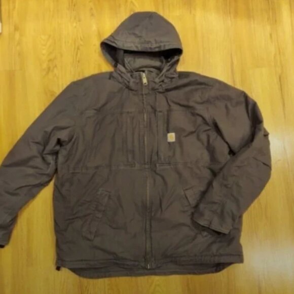 Carhartt men's coat with Hood. Gray. Size 2XL Tall. Loose Fit. Detachable hood - Picture 4 of 11